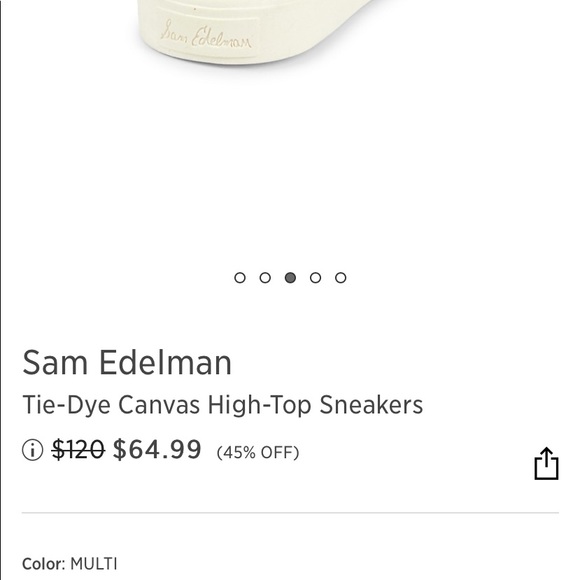 Sam Edelman Colorful Pink Hightop Sneakers - Picture 2 of 6